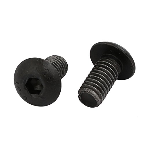 sourcing map 2 Stück Linksgewinde Schraube M5x10mm 10.9 Grade Innensechskant Schwarz von uxcell