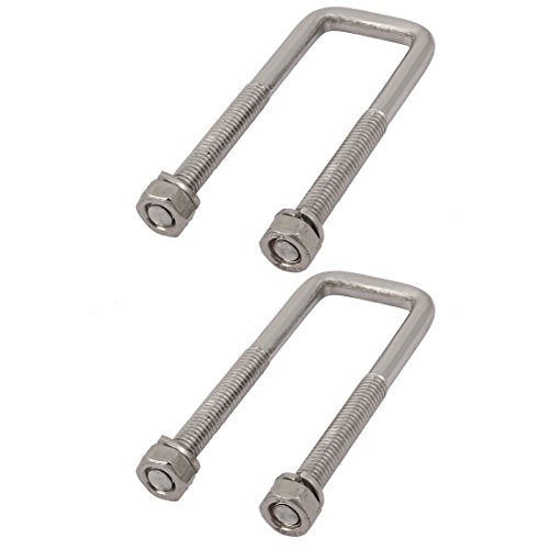 sourcing map 2 Stück Bügelschraube M6 x 20 x 70mm Quadratische Bügelbolzen mit Gewinde 304 Edelstahl U-Bolts mit Mutter U-Bolzen für Dachbox Rohr Abschleppen Befestigung von uxcell