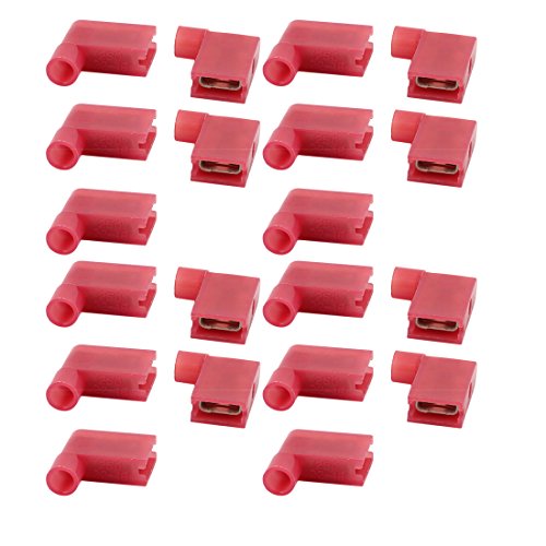 sourcing map 20 Stk Flagge Crimp Anschlussklemmen weiblichen Nylon Voll isolierte Kabel Stecker Rot de von uxcell