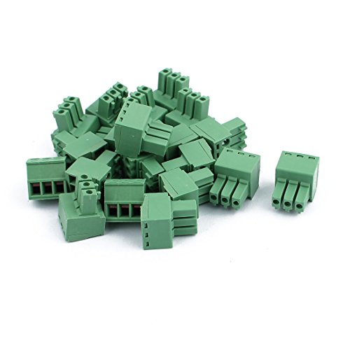 sourcing map 20 Stk. 300V KF2EDGK 3.5mm Abstand 3-Polig PCB Schraube Klemmenblock Verbindung von uxcell