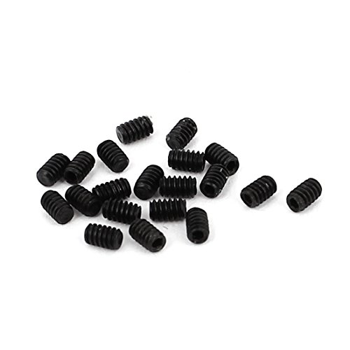 sourcing map 20 Stück M1,6x2,5mm Metrisch Legierter Stahl Innensechskant Satz Becher Madenschrauben Schwarz für Handtuchhalter Türgriff von uxcell