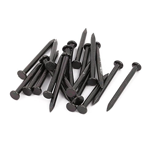 sourcing map 20 Stück Spitze Beton Zement Nagel 2 mm x 25 mm Kohlenstoffstahl Schwarz von uxcell