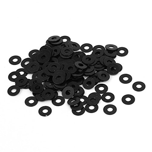 sourcing map 200 Stück M1.4 x 4mm x 0.3mm Metall Flachscheiben Abstandhalter Fastener Schwarz de von uxcell