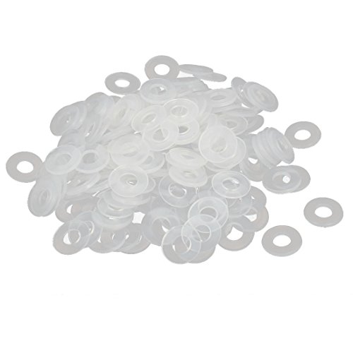 sourcing map 200St Flache Unterlegscheiben Dichtung Kunststoff 11mm AD 5mm ID 1mm Dicke Weiß von uxcell