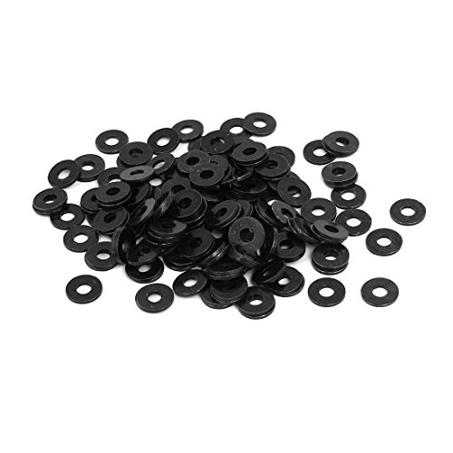 sourcing map 200Stk. flache Pads Unterlegscheiben Dichtung Verschluss M3 x 8mm x 0,8mm Schwarz verzinkte von uxcell