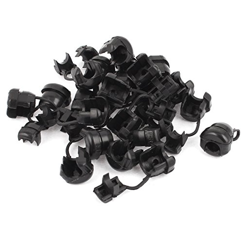 sourcing map 20Stk HDB-6N-4 rundes Kabel Draht Zugentlastung Bush-Tülle 15mm Länge schwarz von uxcell