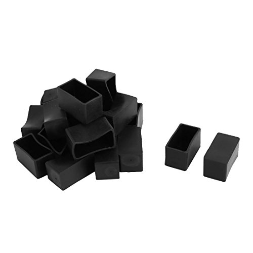 sourcing map 20Stk Möbel Tischbein Gummi Rechteck Fußabdeckungen Kappe Schwarz 40 x 20mm DE de von uxcell