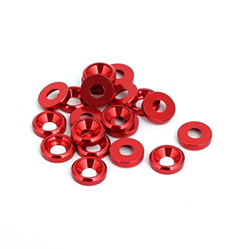 sourcing map 20Stk Scheibe Kotflügeldeko Stoßfänger Motorraum M3 Aluminiumlegierung Rot de von uxcell