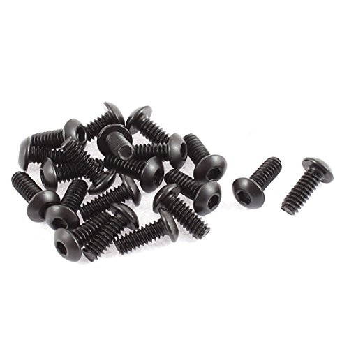 sourcing map 20pcs 3/16"-24x1/2" 10.9 Legierung Stahl Knopfkopf Innensechskantschraube Bolzen von uxcell