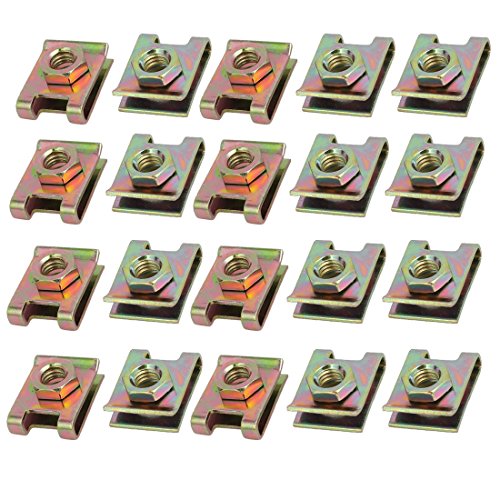 sourcing map 20pcs Feder Stahl Geschwindigkeit Verschluss U Mutter Clip Messing M6 Schraube DE de von uxcell