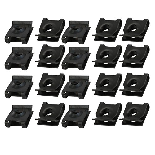 sourcing map 20pcs Federstahl Schnellverschluss U Mutter Schwarz für M5 / ST4.8 Schraube DE de von uxcell