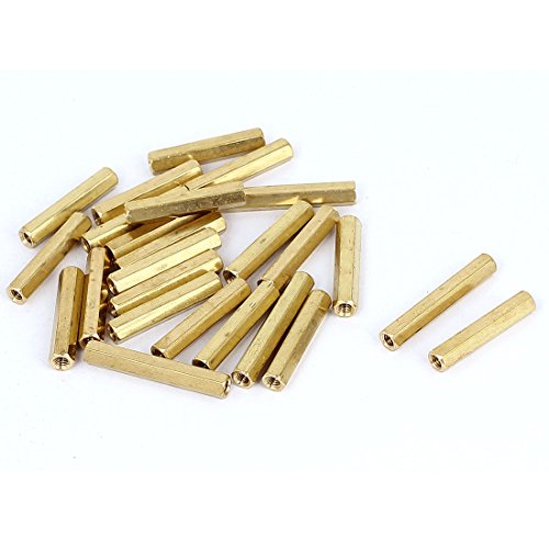 sourcing map 25 Stück M3 x 25mm Innengewinde Messing Sechskant Abstandshalter Säulen Abstands Mutter von uxcell