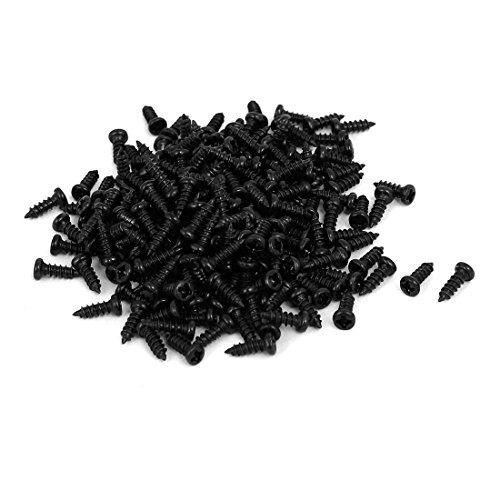 sourcing map 250stk. M2 x 6mm Schwarz Metall Kreuz Selbstschneidende Schrauben Rundkopf de von uxcell