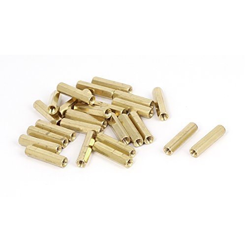 sourcing map 25Stück M4 x 25mm Innengewinde Messing Sechskant Abstandshalter Säulen Abstands Mutter von uxcell