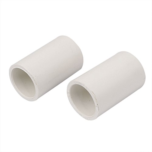 sourcing map 2Stk Rohr Verbinder 25mm Dmr Weiß PVC-U gerade Rohr Kupplung von uxcell