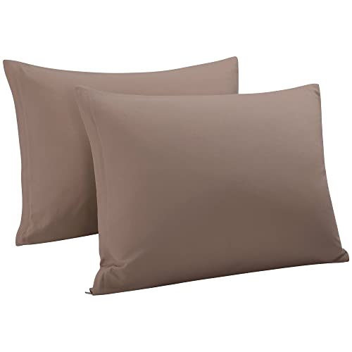 sourcing map 2er Kissenbezug Set aus ägyptische Baumwolle Reißverschluss Kissenbezüge Superweicher Kopfkissenbezug Braun 51x66cm von uxcell