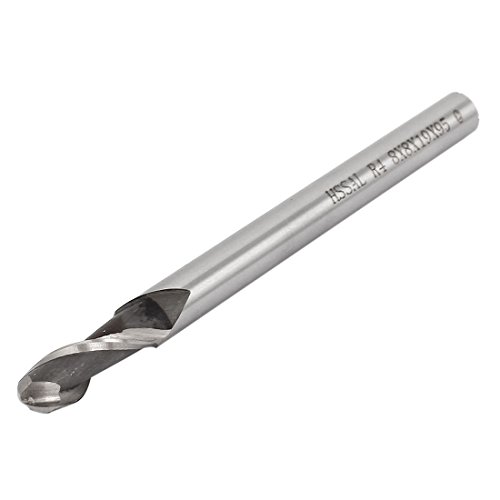 Sourcingmap® 8 mm Schneiddurchmesser spiralförmige Nut 2 Rillen HSS-AL Kugelnase Schaftfräser von uxcell