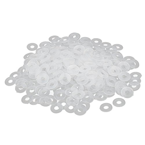 sourcing map 300 Stück Unterlegscheiben Dichtung 10mm Außendurchm. 4mm Innendurchm. 1mm Dicke Kunststoff für Wasserhahn Rohr Wasserschlauch, Weiß von uxcell