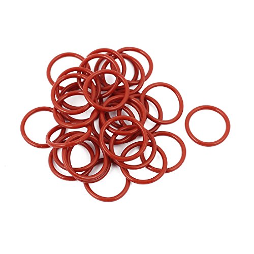 sourcing map 30Stk Rot 15mm x 1.5mm Silikon Gummi Dichtung O Ring Abdichtung Hitze Beständig de von uxcell