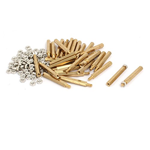 sourcing map 30pcs M3x30+6mm Buchsen-/Außengewinde Abstandshalter Verbindungsstück Mutter DE de von uxcell
