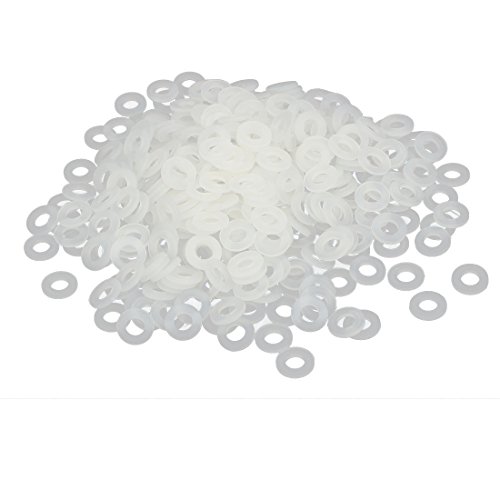 sourcing map 400 Stück Nylon Flache Isolierscheiben Dichtungen Spacer Grau Weiß M4 x 8 mm x 1 mm von uxcell