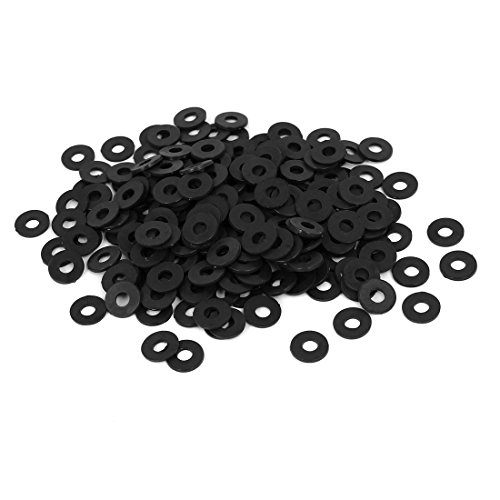 sourcing map 4mm x 10mm x 1mm Nylon flache isolierende Unterlegscheiben Dichtungen Abstandshalter Schwarz 300PCS von uxcell