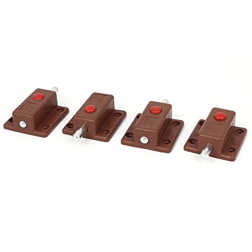 sourcing map 5,1 cm lang Press Button gefedert Automatic Door Bolt 4 PCS braun de von uxcell
