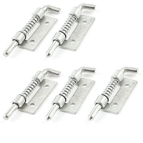sourcing map 5 PCS Fest Typ Spring Loaded Barrel Bolt Latch Silber Ton de von uxcell