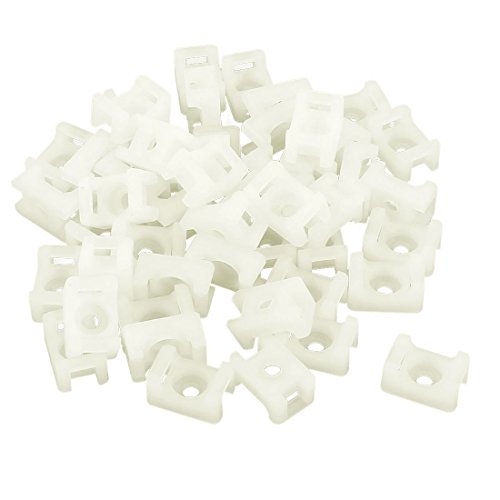 sourcing map 50 Stk. Weiß Plastik Schraube Halterungen Sättel Basen Kabelbinder Wiege Halter de von uxcell
