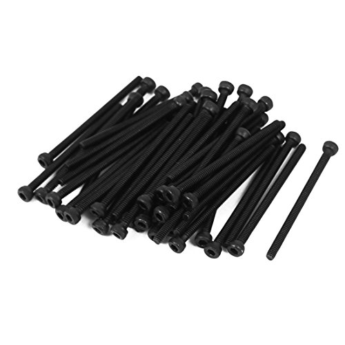 sourcing map 50 Stück Zylinderkopfschrauben Schwarz M2x30mm legierter Stahl Innensechskant Kappenschrauben Bolzen von uxcell