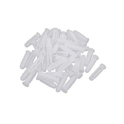 sourcing map 50Stk. 6mm x 25mm Plastik Erweiterung Dübel Wand Montage Ankerschraube weiß DE de von uxcell
