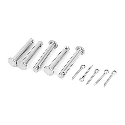 sourcing map 5Stk M5 x 30mm Flat Kopf 304 Edelstahl Rund Gabelkopf Nagel Fastener von uxcell