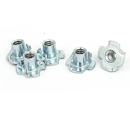 sourcing map 5Stk. 1/4´´ Gewindedmr. 10mm Höhe 4 Zacken volle Gewinde T-Mutter Tee Mutter DE de von uxcell