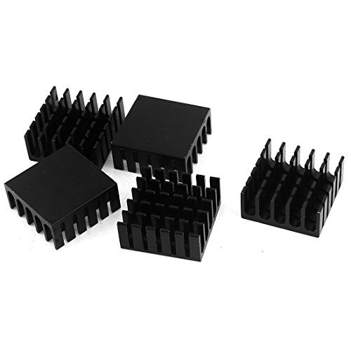 sourcing map 5er Pack Schwarz Aluminium Heizkörper Wärmeableiter Kühler 22mm x 22mm x 10mm DE de von uxcell