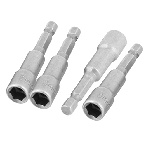 sourcing map 5pcs 65mm lang 8mm Innendurchmesser Metall Magnetischer Sockel Sechskantschlüssel Adapter von uxcell
