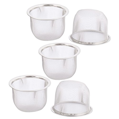 sourcing map 5x Edelstahl Runde Netz Tee Blatt Gewürz Teekanne Filter Sieb 75mm Dmr DE de von uxcell