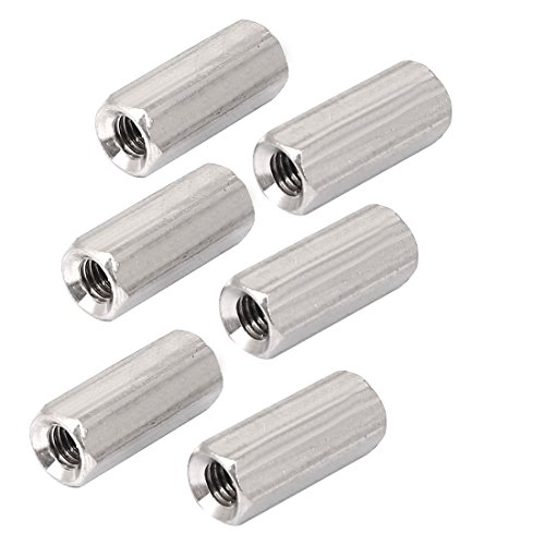 sourcing map 6 Stück M5x20mm Gewindestange Stangen Bolzen Sechskant Verbinder Tiefe Mutter von uxcell