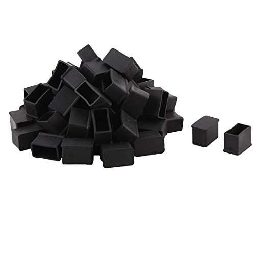 sourcing map 60 STK Stuhlbeinkappen Rechteckige Form Möbel Stuhl Tisch Bein Fuß Abdeckungen Schwarz 15 x 30mm von uxcell