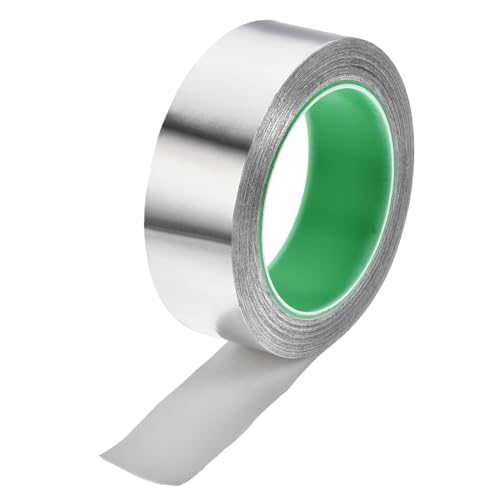 sourcing map Aluminium Klebeband 35mm x 20m Alufolie Isolierband Aluminiumband Selbstklebend Alu Klebeband Hitzebeständig Dichtungsband Wasserdicht Dichtband für Reparatur Abdichtung Isolierung von sourcing map