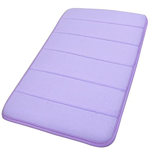 sourcing map Badteppich Memory Foam e Rutschfester Badvorleger Waschbar Badematte Gedächtnis Schaum Teppich Boden Matte für Badezimmer Lila 50x80cm von sourcing map