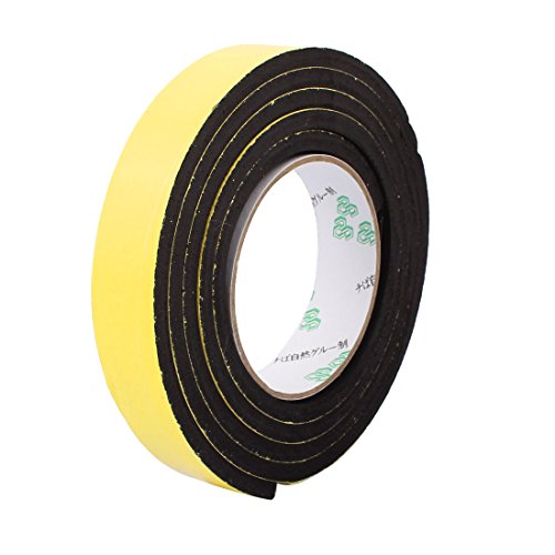 sourcing map Dichtungsschaumband 25mm breit 6mm dick 2m/6,56ft lang selbstklebender Dichtungsstreifen für Fenstertürisolierung gelb schwarz von uxcell