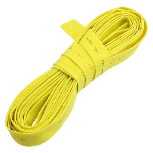 sourcing map Gelb 10 mm Durchmesser Schrumpfschlauch Schrumpfschlauch Wire Wrap 5M von uxcell