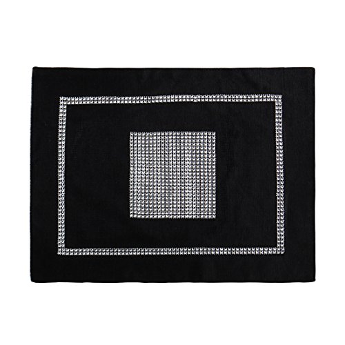 sourcing map Glanz Luxus Diamante Tischset Tischuntersetzer Hochzeit Dekor 30 x 40cm Schwarz von uxcell