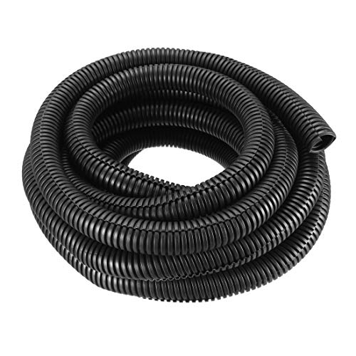 sourcing map PVC Flamme ungeschlitzt gewellte Wellschlauch Rohr 19mm Dmr 5m Länge schwarz DE de von uxcell