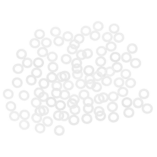 sourcing map Packung mit 100 Silikon O-Ring VMQ Dichtring für Kompressor Ventil Rohr Ersatzteil 8mm Außendmr. 5mm Innendmr. 1,5mm Breite weiß von uxcell
