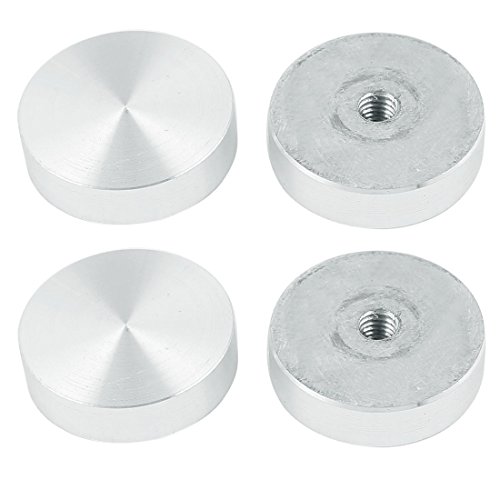 sourcing map 4Stk. M6 Gewinde 30mm Durchm. Rundform Aluminium Scheiben Hardware für Glastisch de von uxcell