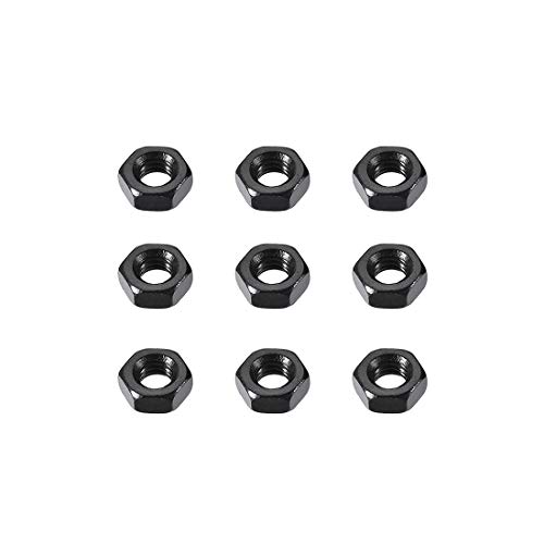 sourcingmap® M3 Carbon Stahlsorte 8 Sechskantmutter, schwarz, 100 Stück von uxcell