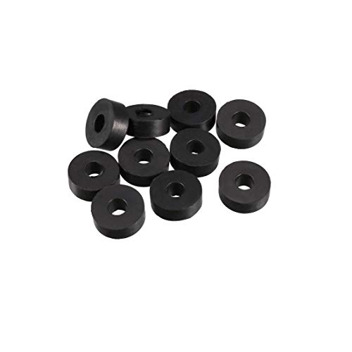 sourcingmap Flache Unterlegscheiben aus Gummi, 11 mm Außendurchmesser, 4 mm Innendurchmesser, 4 mm Dicke, für Wasserhahn-Rohr, Wasserschlauch, 10 Stück von uxcell