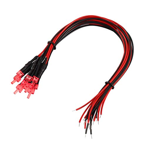 uxcell 10 x 2 mm vorverdrahtete LEDs, rote DC6-12 V Diffusionslinse, Lichtdioden uxcell 10 x 2 mm vorverdrahtete LEDs, rote DC6-12 V Diffusionslinse, Lichtdioden von uxcell