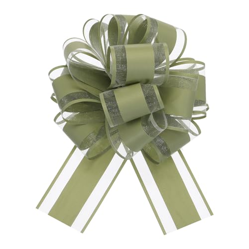 Uxcell Organza-Schleifen, 15,2 cm, für Geschenkverpackungen, Hochzeiten, Autokörbe, Geschenke, Weihnachtsschleifen, Armeegrün, 20 Stück von uxcell
